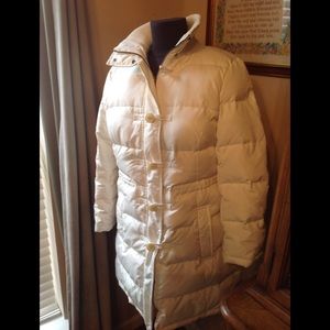 LOFT ecru down filled coat MP NWOT